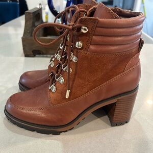 Vince Camuto Chestnut Lace-Up Ankle Boots